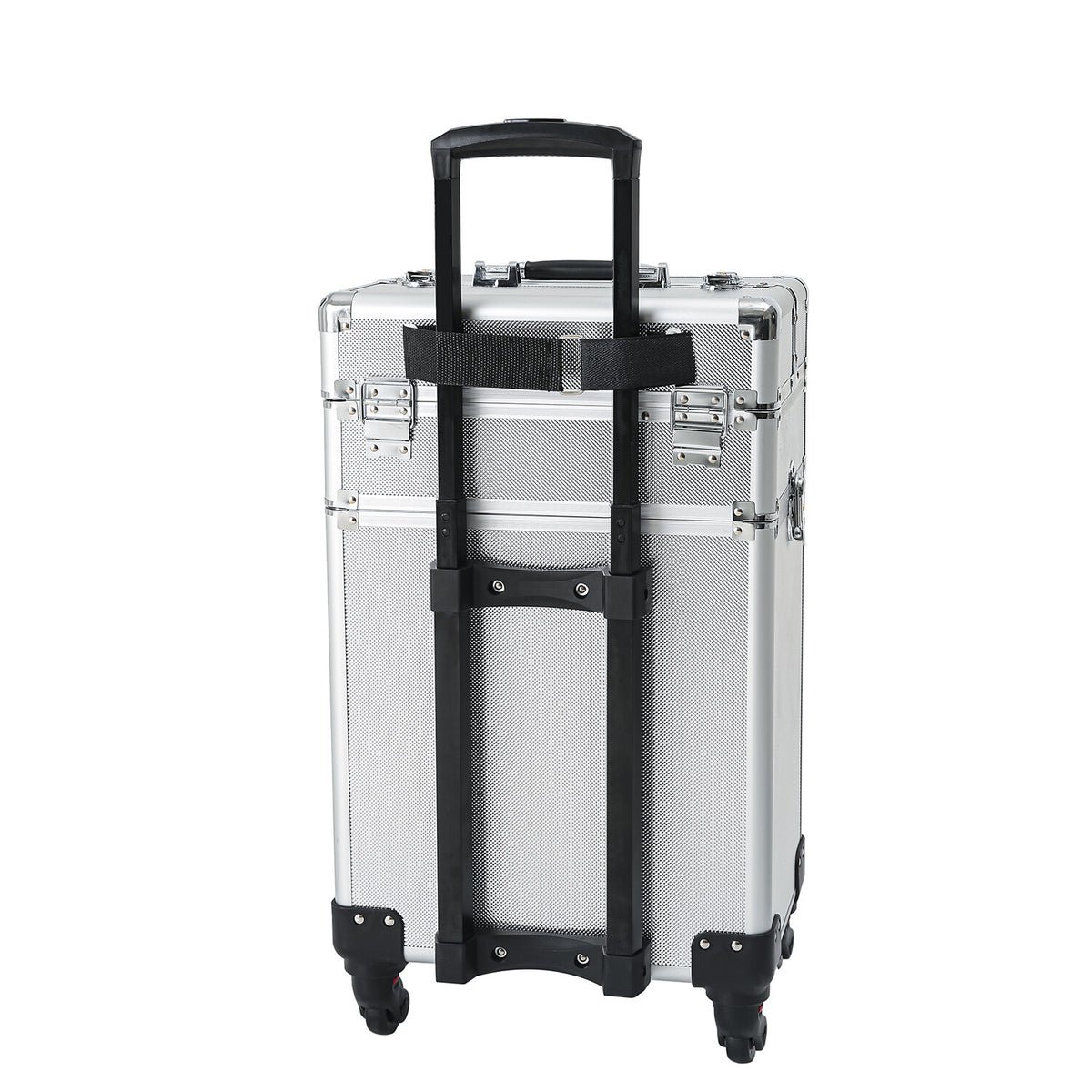 4-in-1 Aluminum Rolling Makeup Train Case with Drawers and Wheels