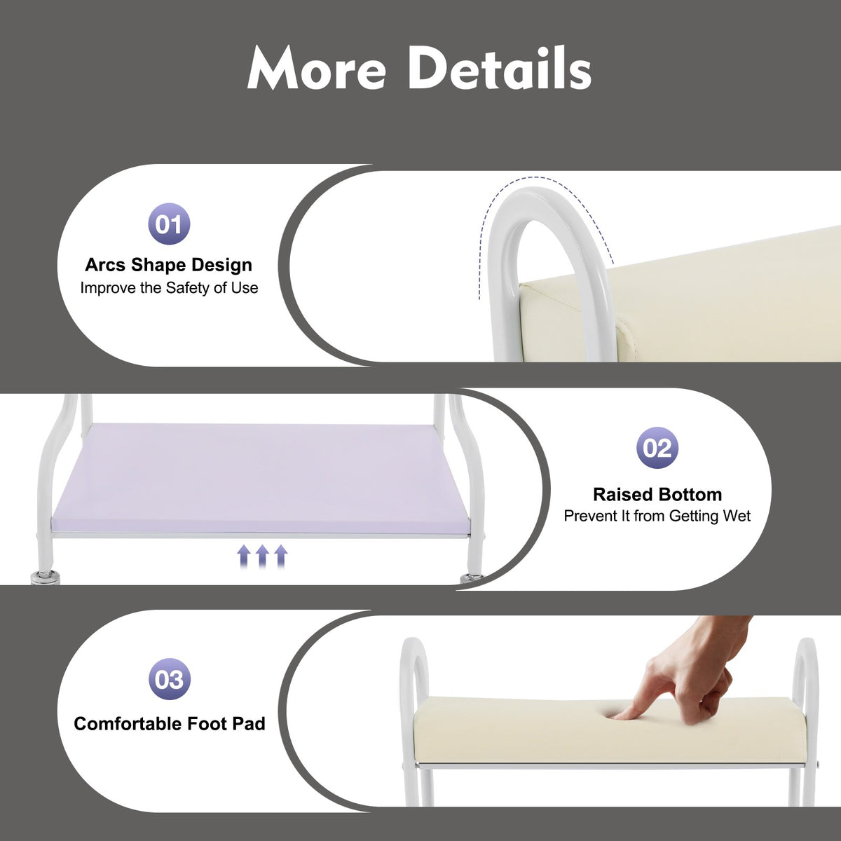 Portable Nail & Foot Spa Trolley Cart with Foot Rest for Salon and Home Use
