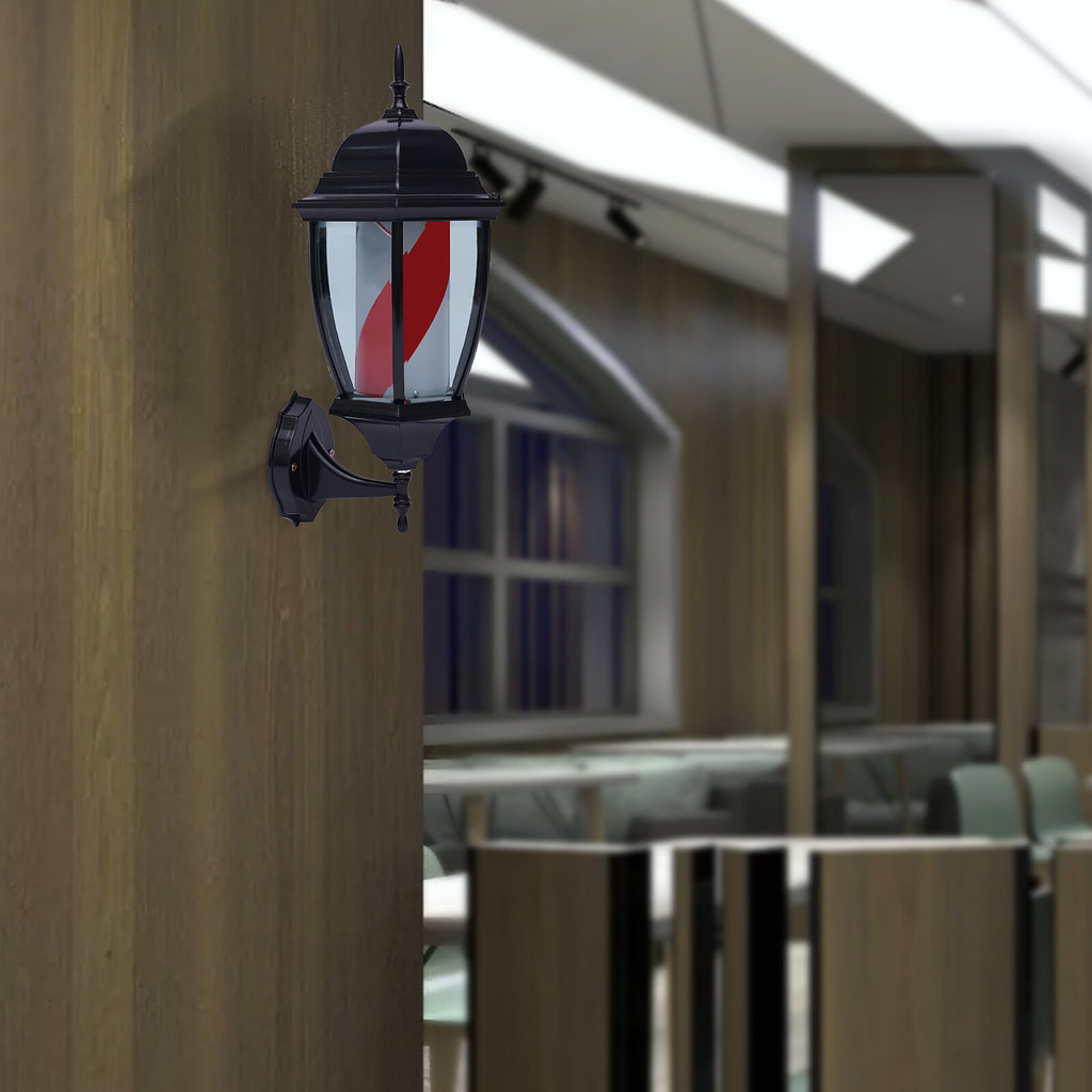 20 Inch LED Barber Pole Sign - Waterproof Rotating Light for Hair Salons