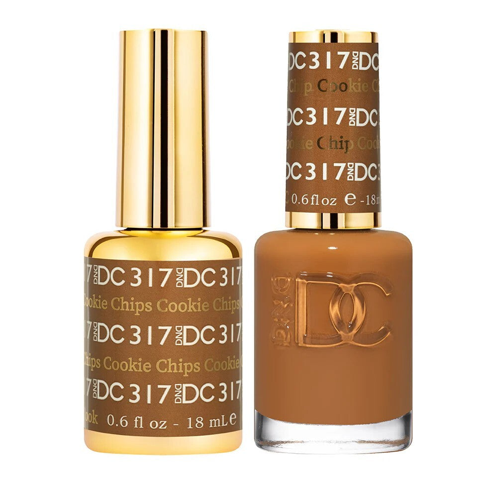 DND UV Gel Nail Polish & Lacquer Set #317 Cookie Chips - Nude Brown, 0.6 fl oz