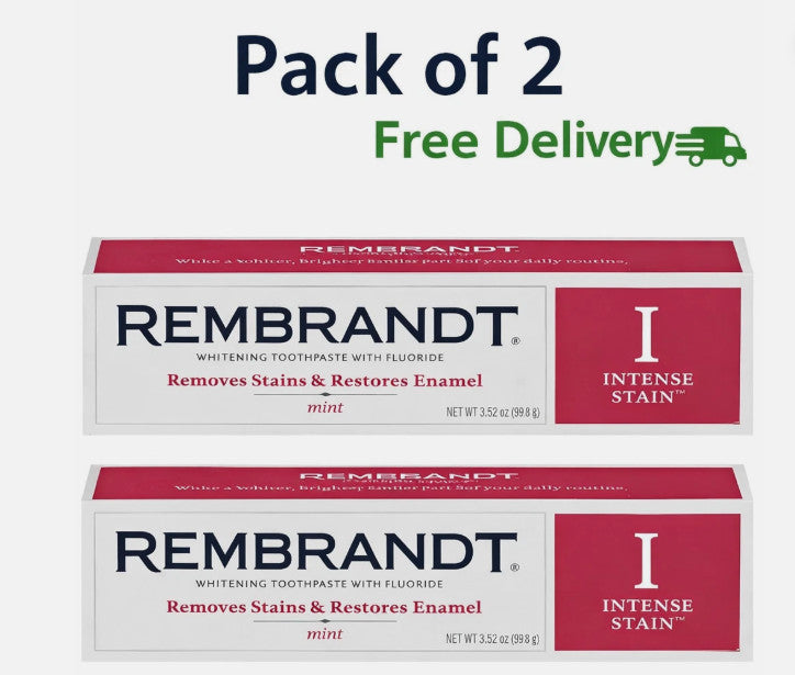 Rembrandt Intense Stain Whitening Toothpaste Mint Flavor 3.5 oz - 2 Pack