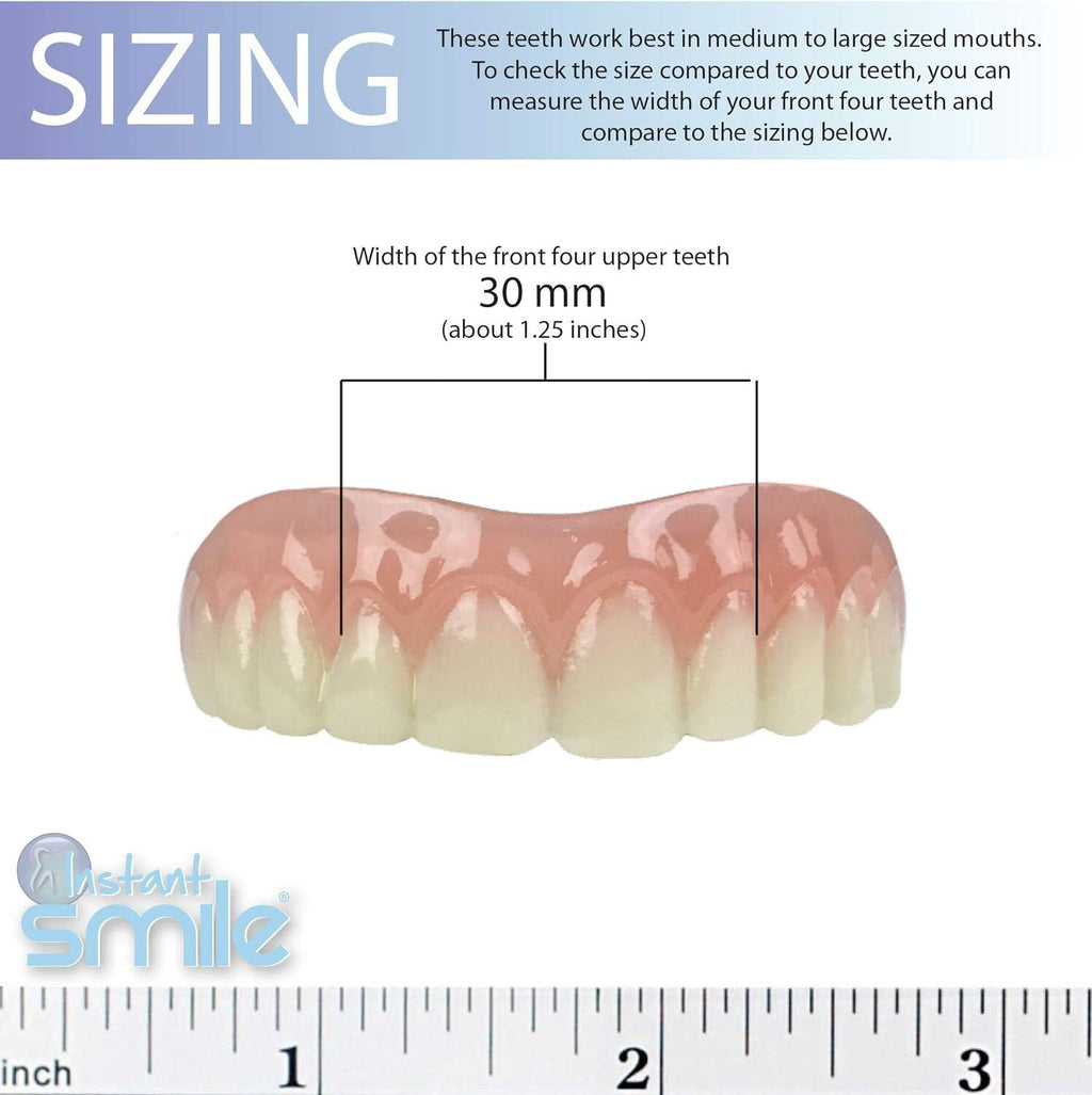 Custom Cosmetic Upper Teeth Set - Stain-Resistant, Home Fitting Included