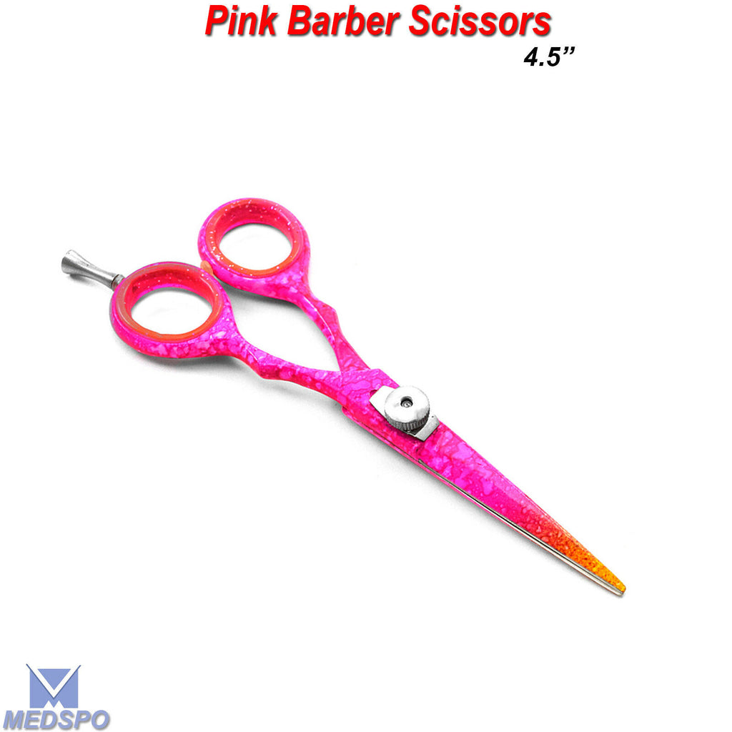 Professional Hairdressing Scissors 4.5 Inch Barber Salon Cutting Shears Pink CE Certified