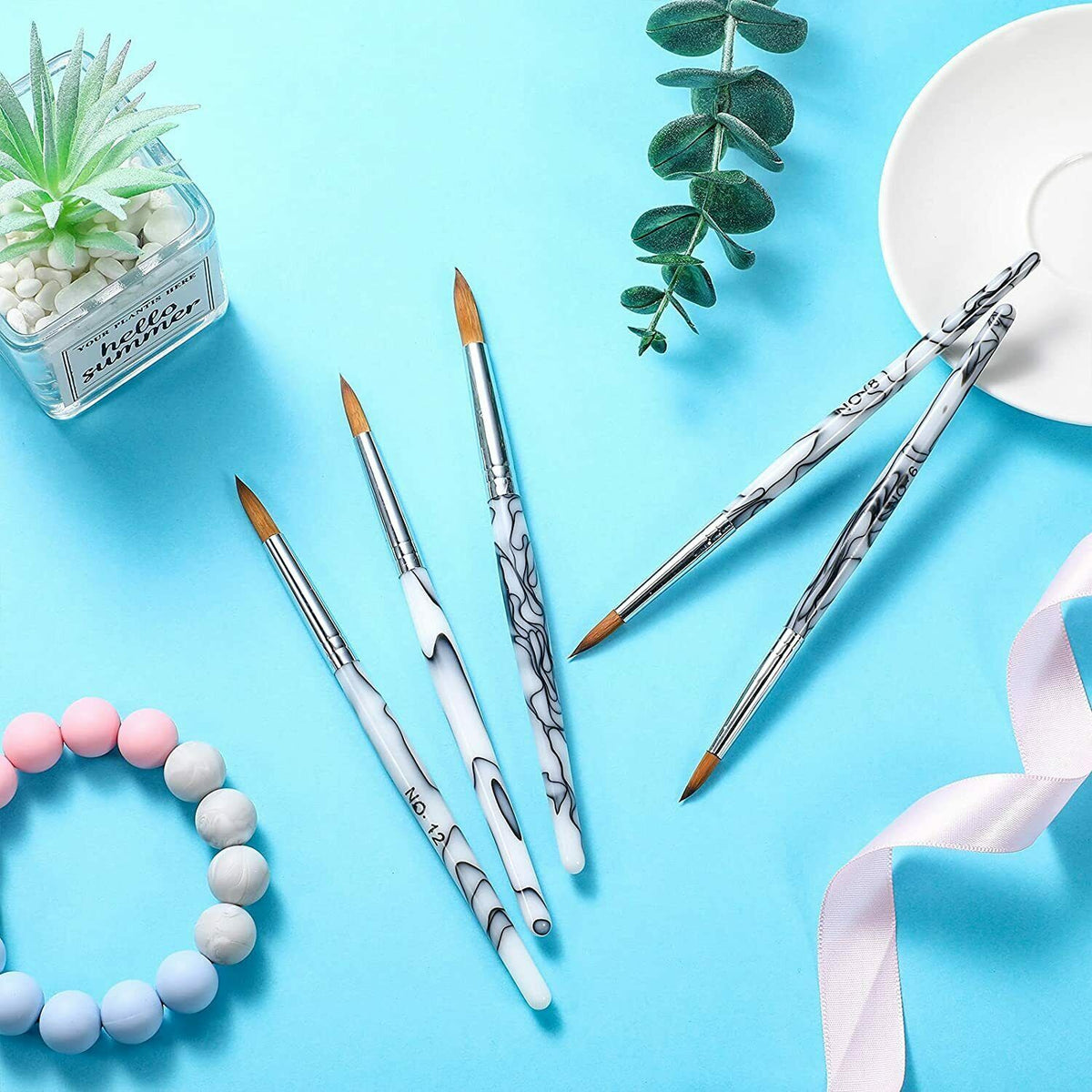 Marble Nail Brush for Acrylic Application & Extension - Multiple Sizes