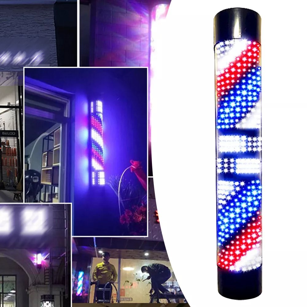 RGB LED Salon Sign - Modern Black Acrylic Wall Light for Shops