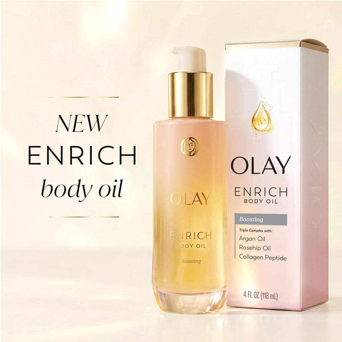 Body Oil with Argan & Rosehip Oil for Skin Hydration and Fragrance - 4 Fl Oz