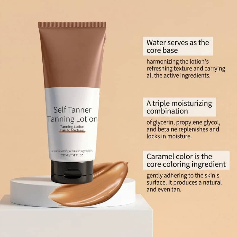 Herbal Self Tanner Lotion for Natural Sunless Bronze Glow - Hydrating Body Moisturizer