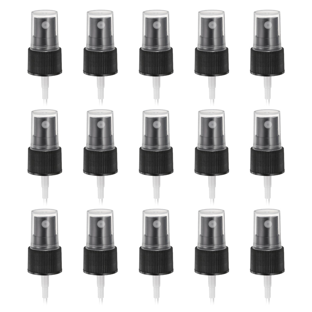 50Pcs Black Spray Tops for 20/410 Fine Mist Spray Bottles - Reusable Replacements