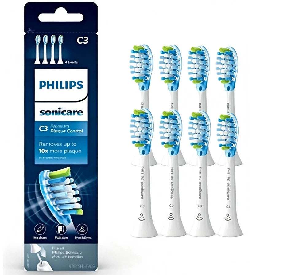 Philips Sonicare C3 Premium Plaque Control Brush Heads - White 8-Pack HX9044/17