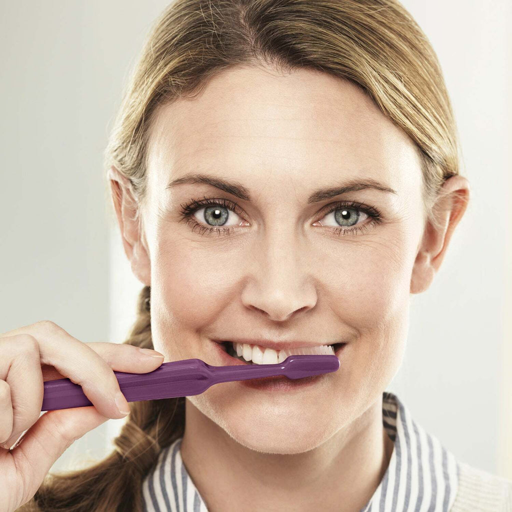 Manual Toothbrush with Tapered Head and Rounded Bristles - Multiple Styles