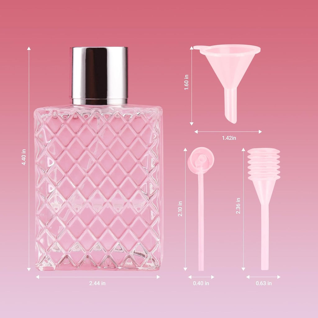 100ml Refillable Glass Perfume Bottle with Atomizer Spray Pump - Empty Cologne Container