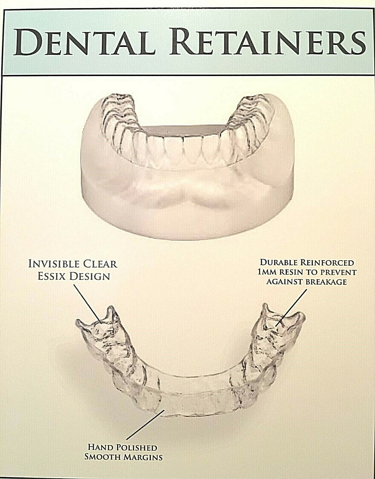 Custom Fit Dental Retainer Set - Upper and Lower Made in USA