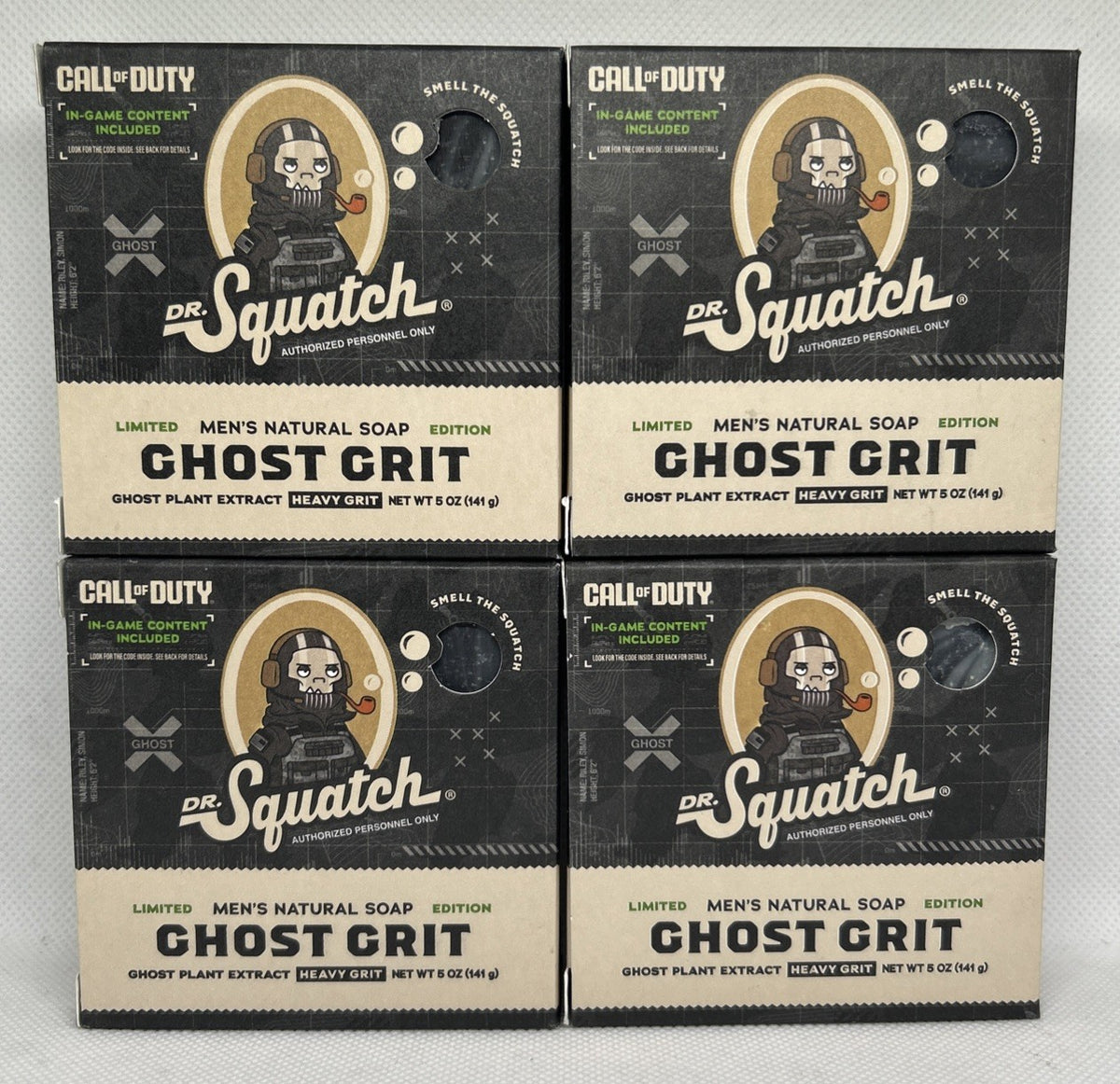 4-Pack Limited Edition Ghost Grit 5oz Body Soap Bars for Men