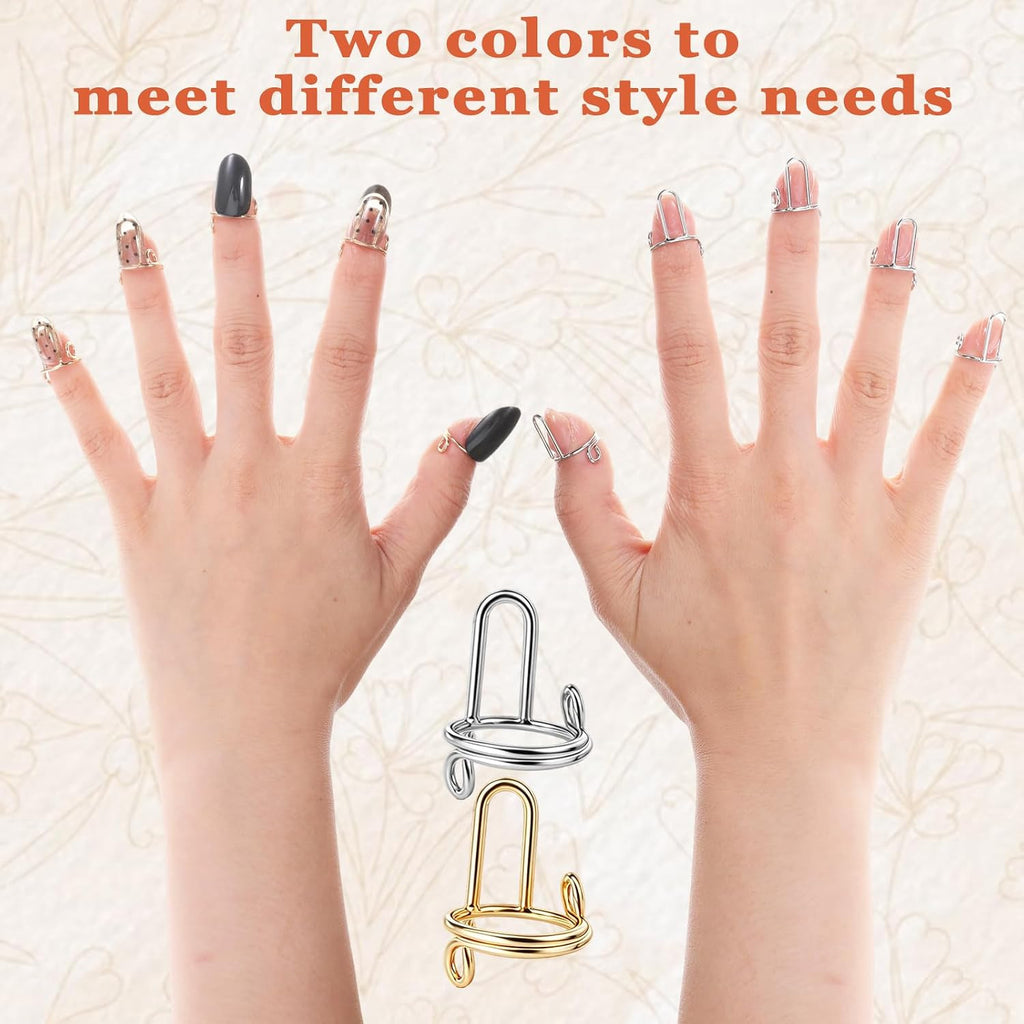 20PCS Reusable Nail Rings with Adhesive Tabs - Adjustable & Durable