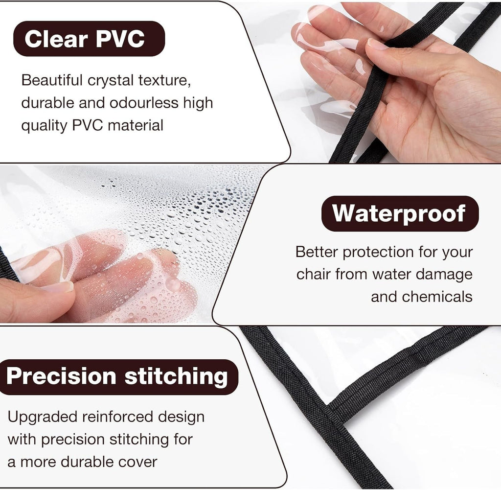 Clear PVC Salon Chair Cover Protector for Barber & Styling Chairs