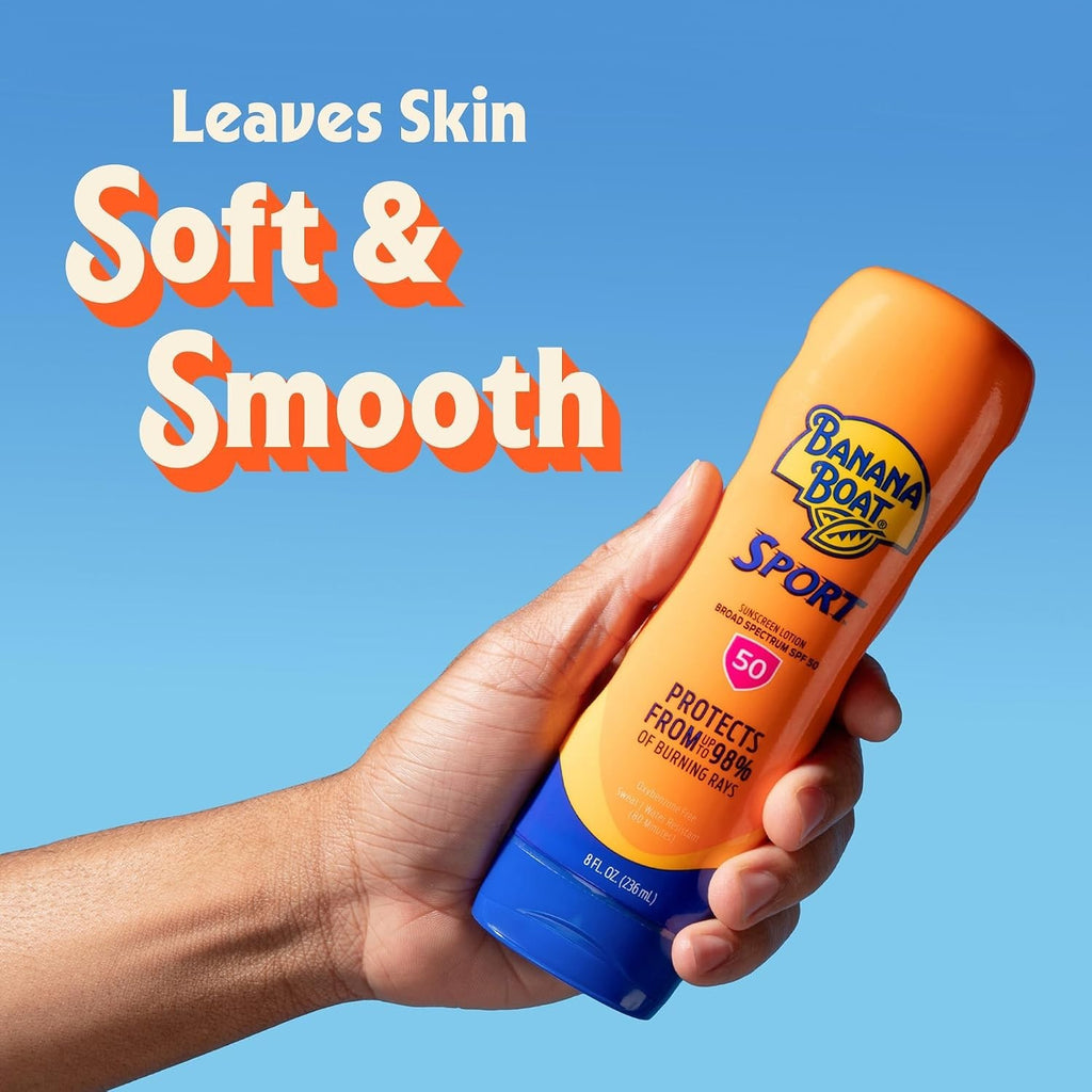 Sport SPF 50 Sunscreen Lotion 8 Fl Oz Water & Sweat Resistant Sunblock