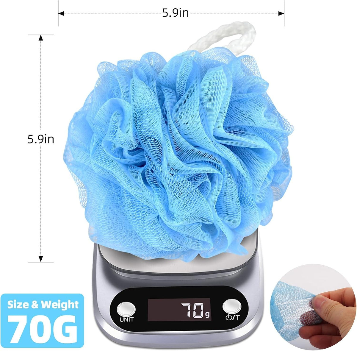 Bath Loofah Balls Set of 4 – Durable Shower Scrubber Sponges for Body Cleaning