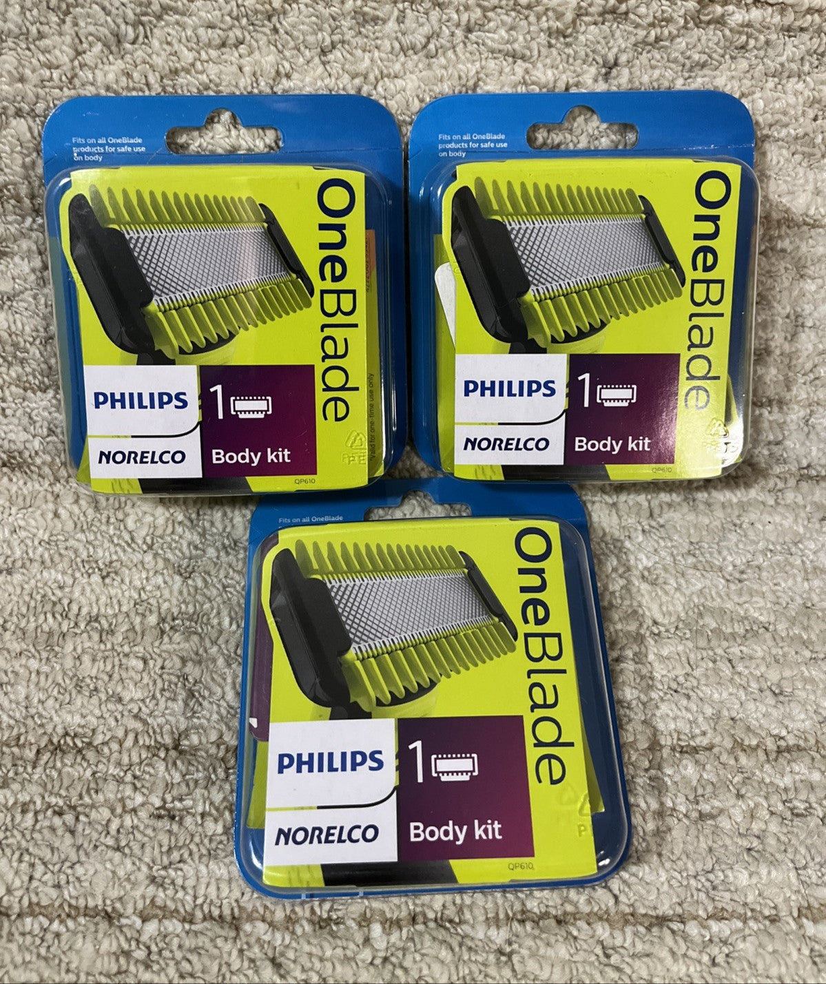 Philips Norelco OneBlade Replacement Blade Body Kit QP610/80 - 3 Pack