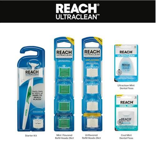 Dental Flosser Starter Kit with Refillable Heads and Assorted Flavors