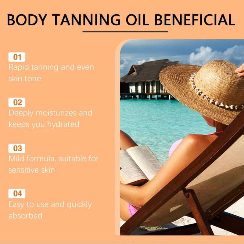 Natural Outdoor Beach Tanning Oil with Moisturizing Body Oil