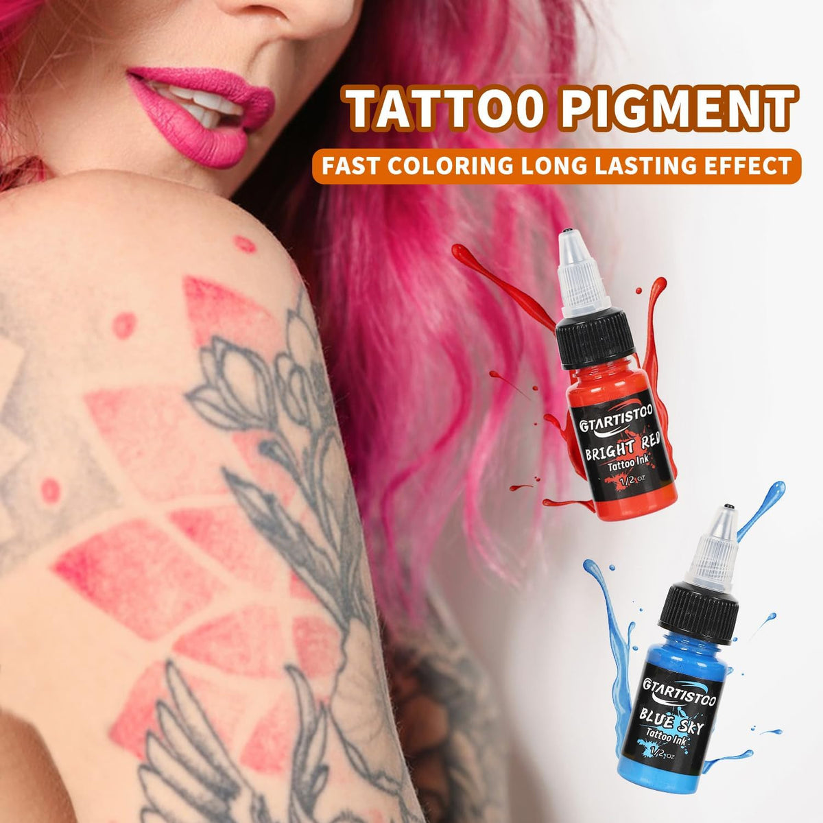Tattoo Ink Set 14 Colors 15ml Vegan Pigment Professional Supplies