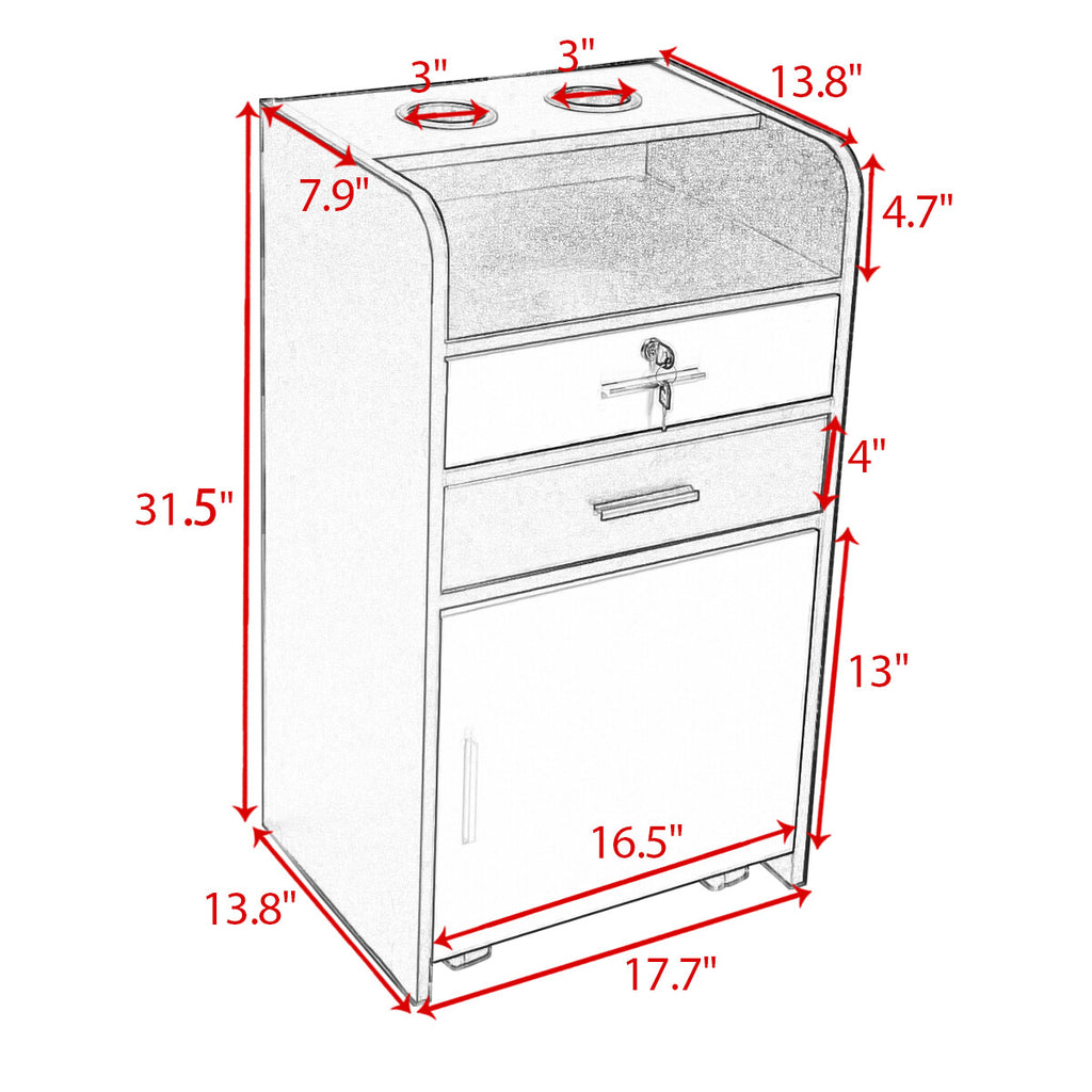Salon Trolley Station Beauty Cart with Drawer and Storage Shelves