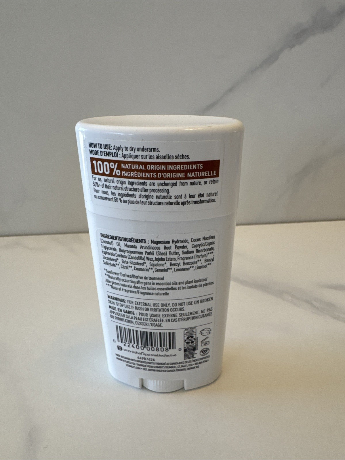Natural Citrus & Sandalwood Deodorant Stick - 75g 48H Protection