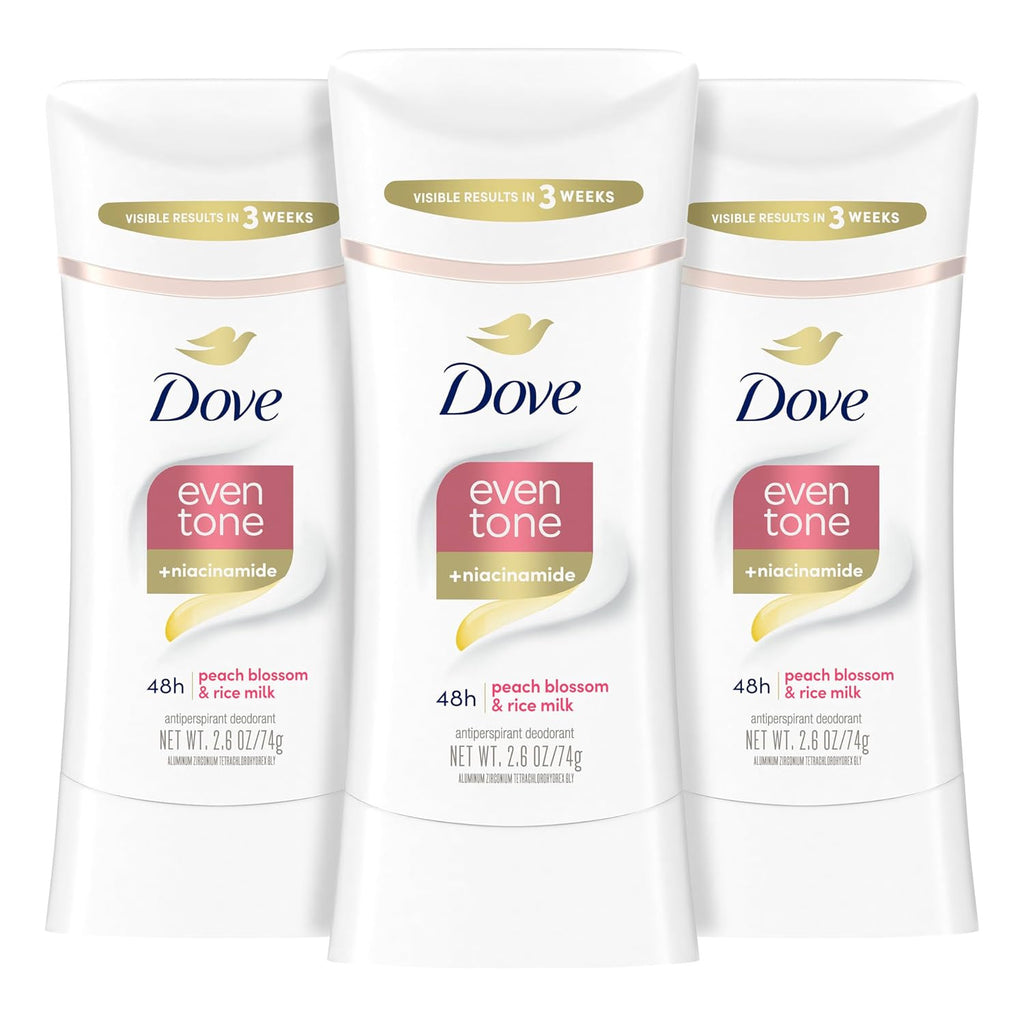 Dove Antiperspirant Deodorant Stick Peach Blossom & Rice Milk 3 Pack
