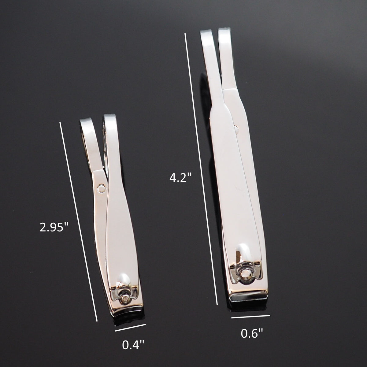 Stainless Steel Toe and Finger Nail Clippers Set - Large & Small EZ Grip Handles