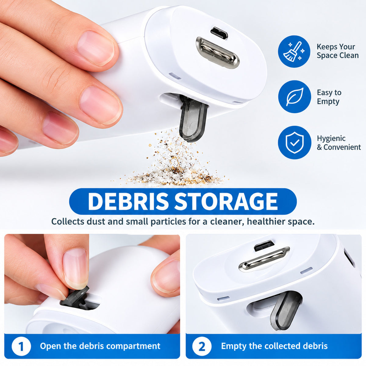 USB Rechargeable Electric Nail Clipper and Trimmer with Storage