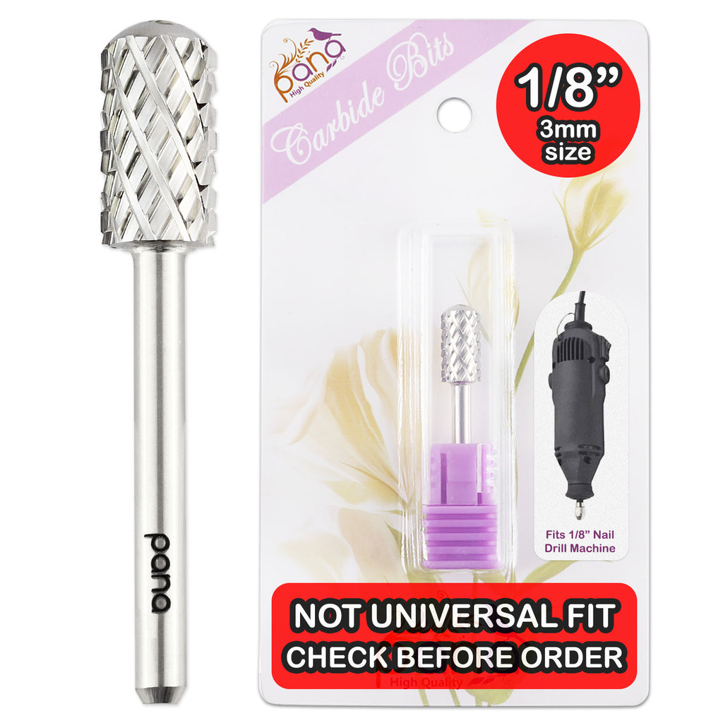 Nail Drill Bit 1/8" Shank Large Barrel Carbide Tool Coarse Grit for Nail Shaping and Removal