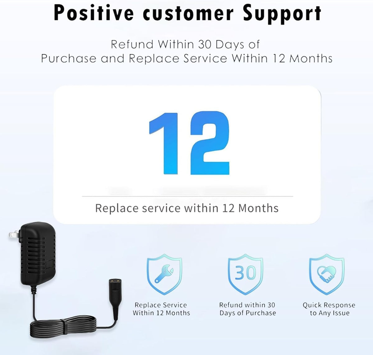12V Replacement Charger for Braun Series S3 S5 S6 S7 S8 S9 Shavers and Trimmers