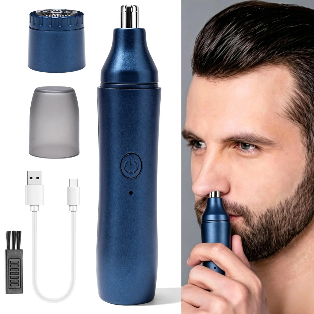 2-in-1 Electric Razor & Nose Hair Trimmer USB Rechargeable Men Women Grooming