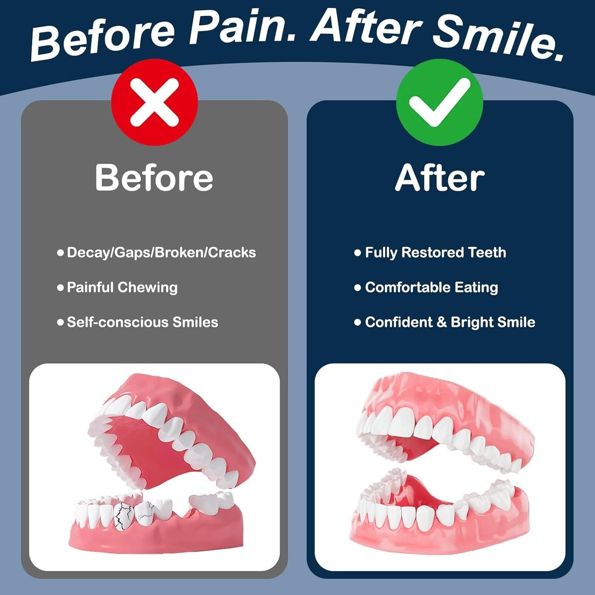 Denture Repair Glue 1oz - Fast-Setting Strong Bond for Broken Dentures