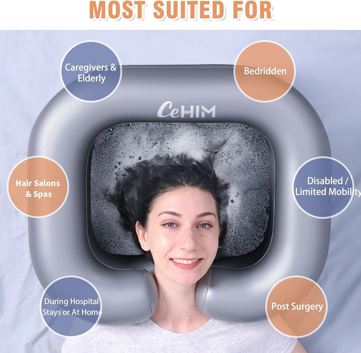 Inflatable Hair Washing Basin for Comfortable Home Hair Care