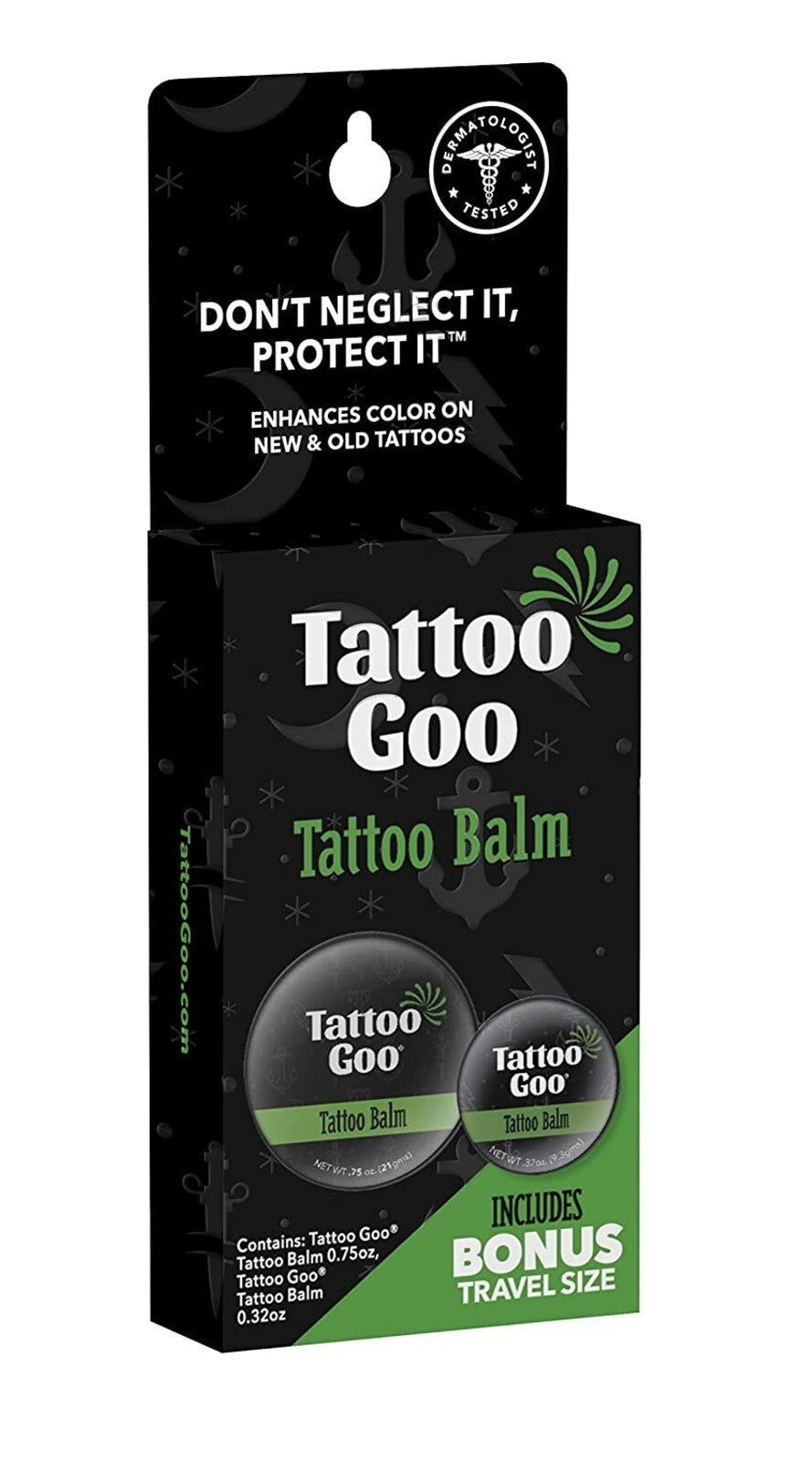 Tattoo Aftercare Balm - Goo Balm Travel Size 0.75 oz & 0.33 oz Tin