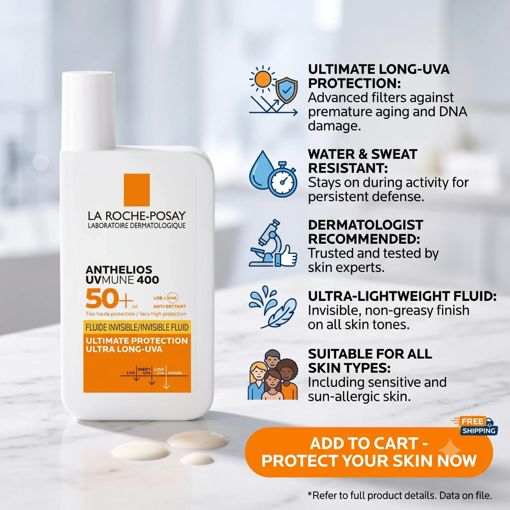 SPF50+ Sunscreen Fluid - Invisible Non-Greasy UV Protection 50ml