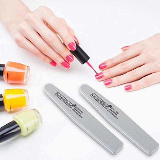10-Pack Double-Sided Nail Files 100/180 Grit Emery Boards Professional