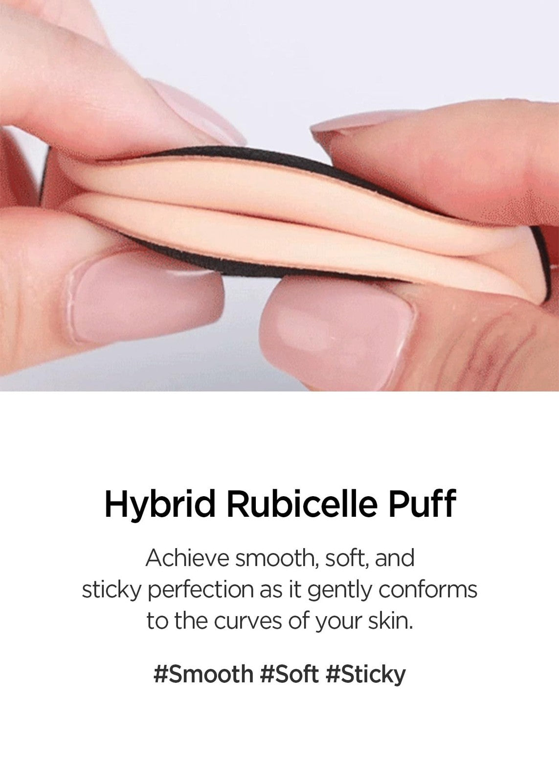 Makeup Powder Puff Set - Natural Cover for Cushion Foundations, Black