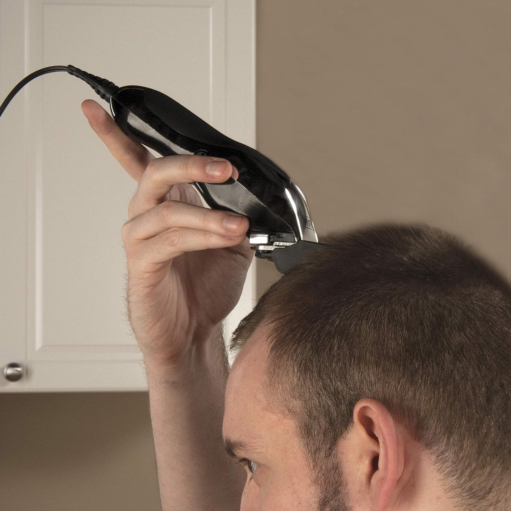 Corded Hair Clipper Kit with Trimmer and Accessories - Heavy Duty Wahl Chrome Pro