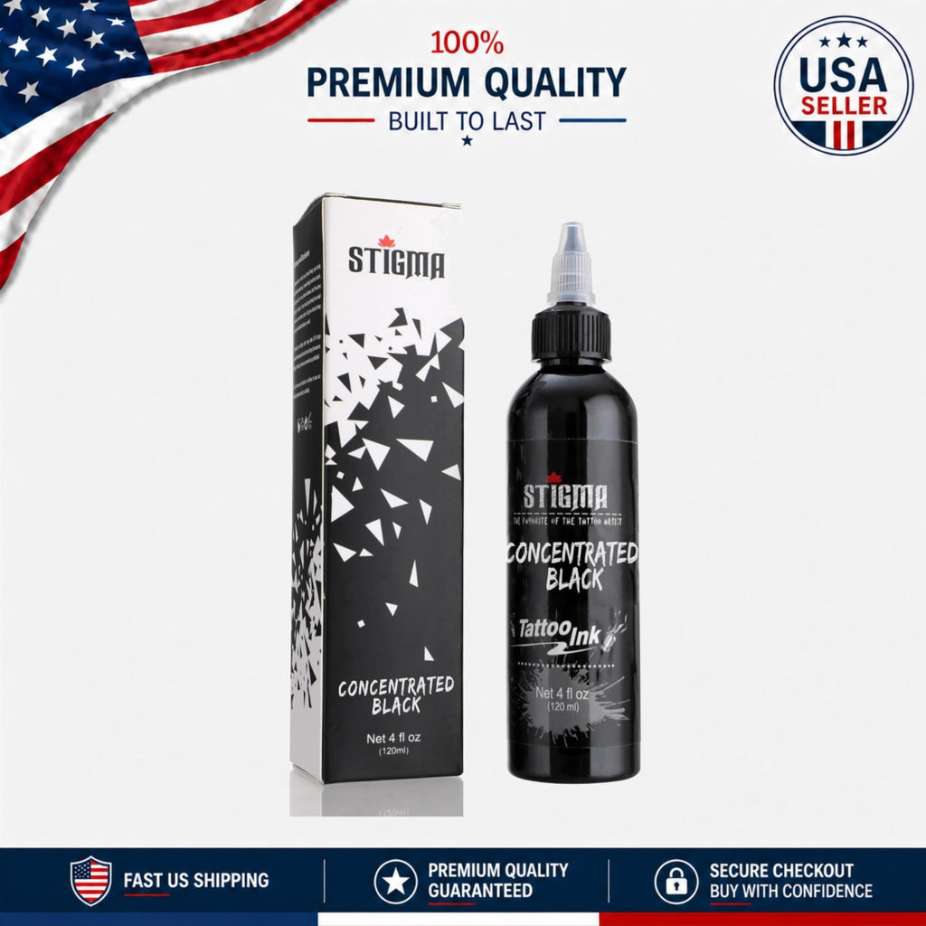 Professional Black Tattoo Ink 120ml Sterilized for Safe Skin Application