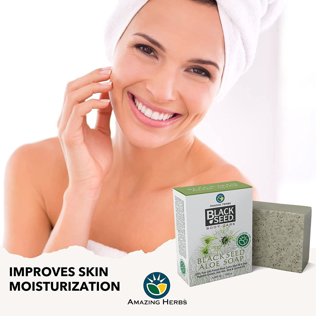 Black Seed Aloe Bar Soap with Pure Black Cumin Seed Oil - 4.25 oz