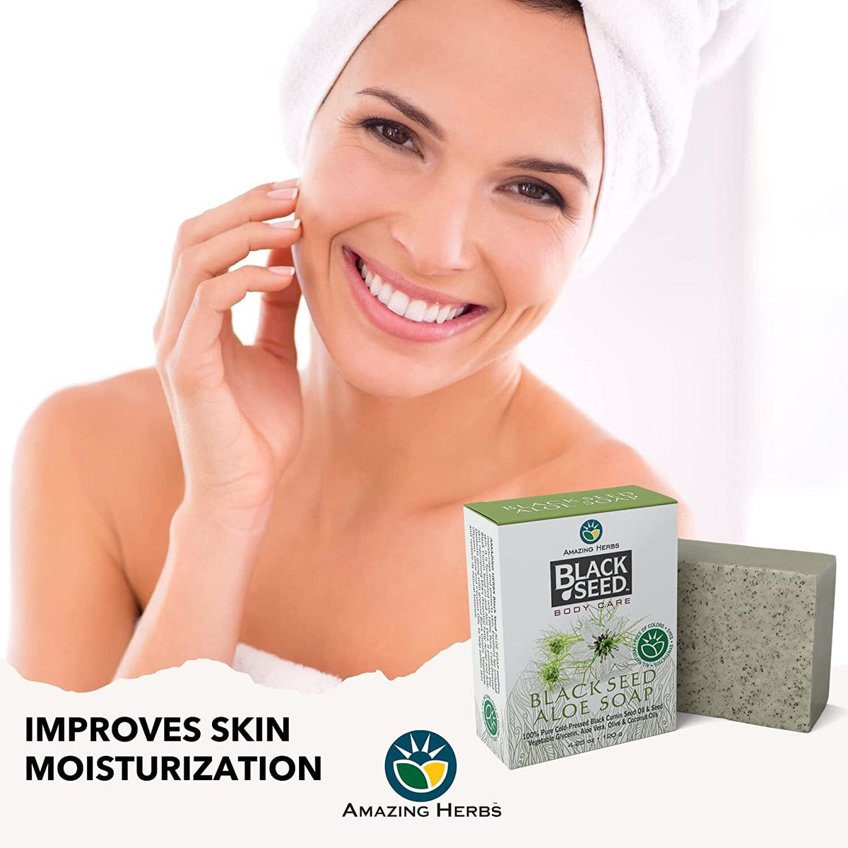 Black Seed Aloe Bar Soap with Pure Black Cumin Seed Oil - 4.25 oz