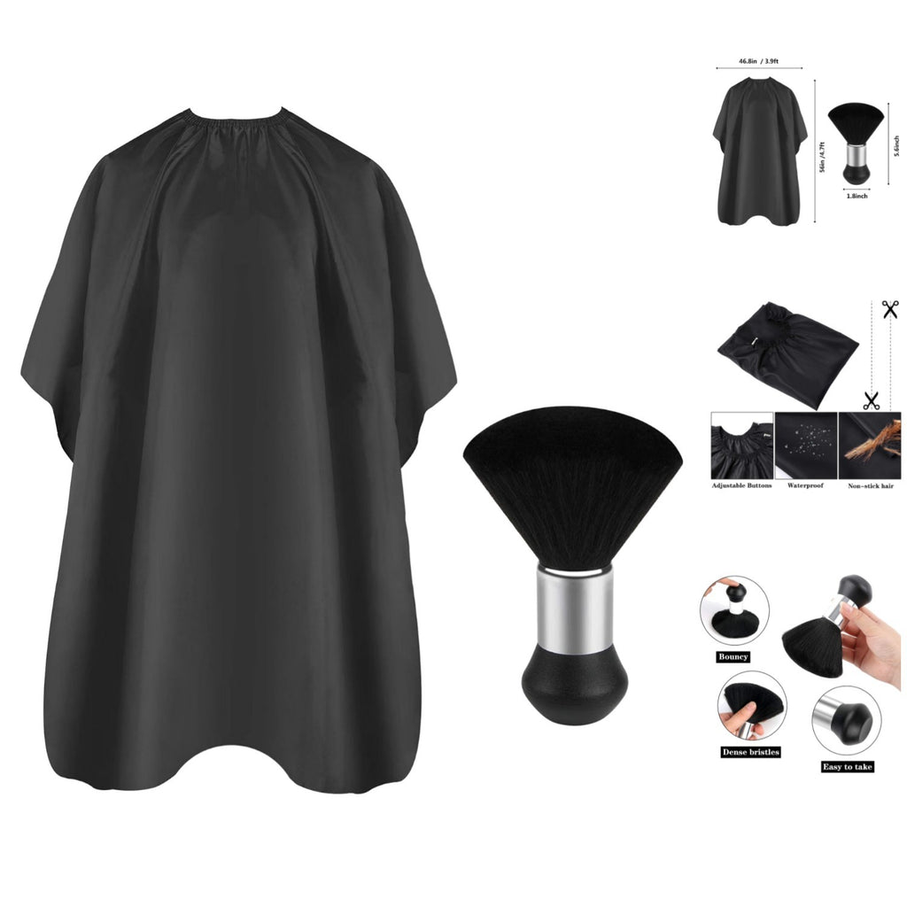 Professional Barber Cape 47x56 Inches with Adjustable Neck & Soft Duster Brush