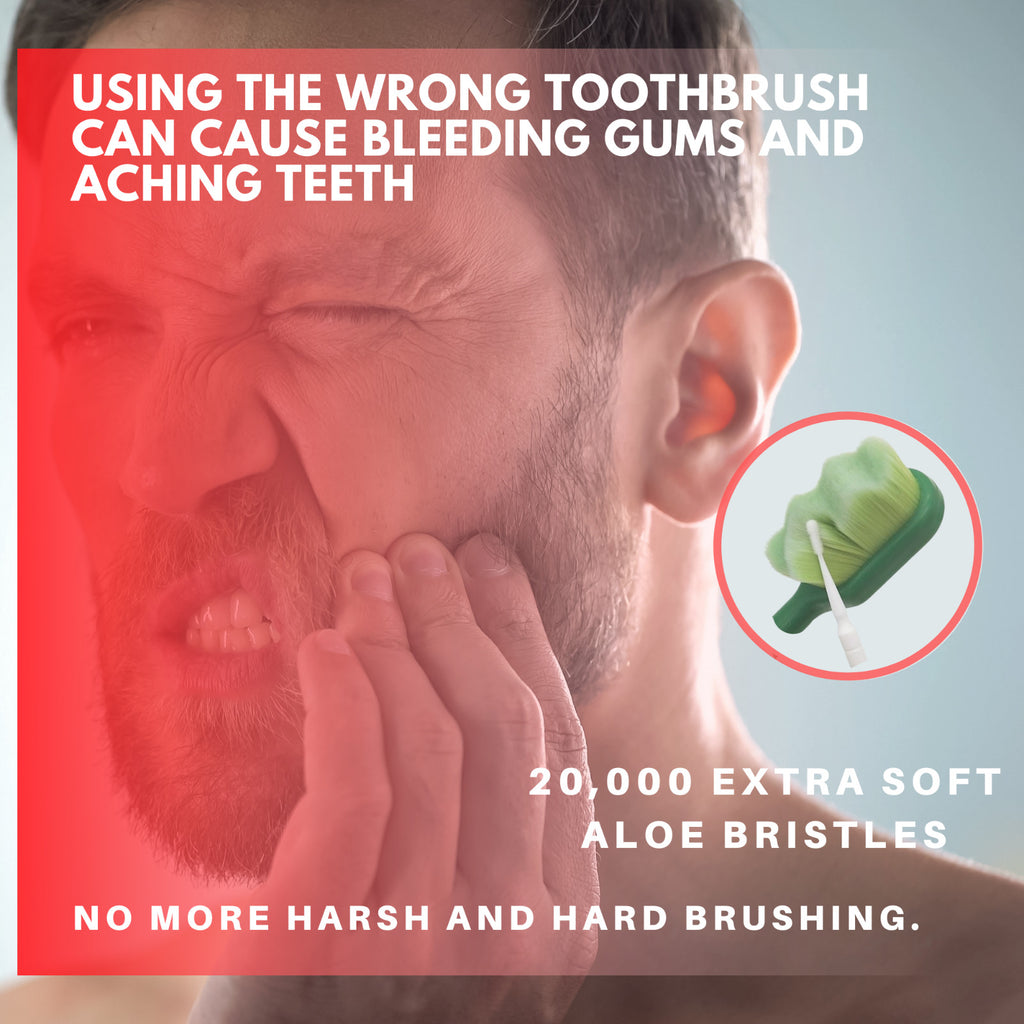 Extra Soft Nano Toothbrush with Aloe Infused Bristles for Sensitive Gums - 2 Pack