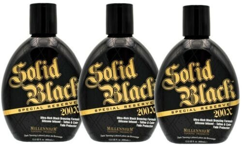 Black Bronzer Tanning Lotion 200X - Long-Lasting Dark Tan Bed & Outdoor