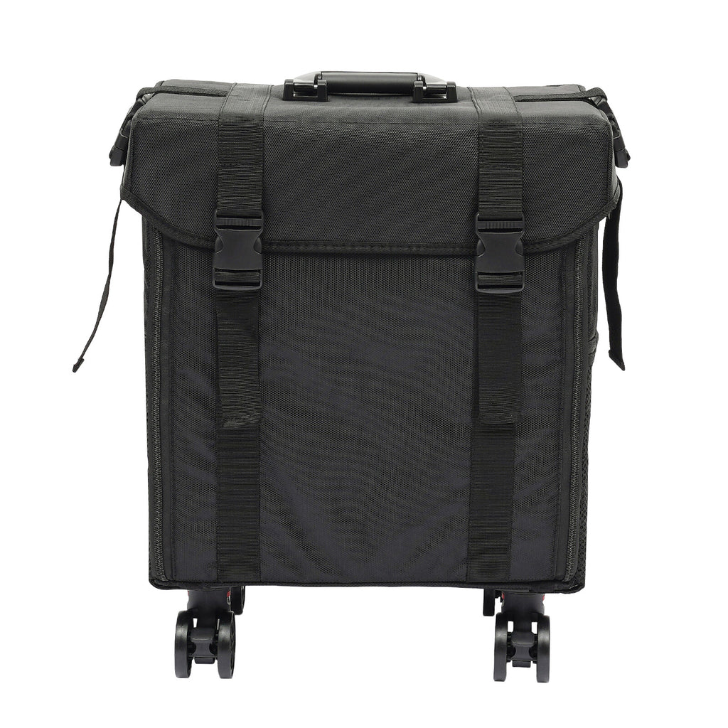 Travel Makeup Case with Wheels, 8 Removable Drawers, Waterproof Oxford