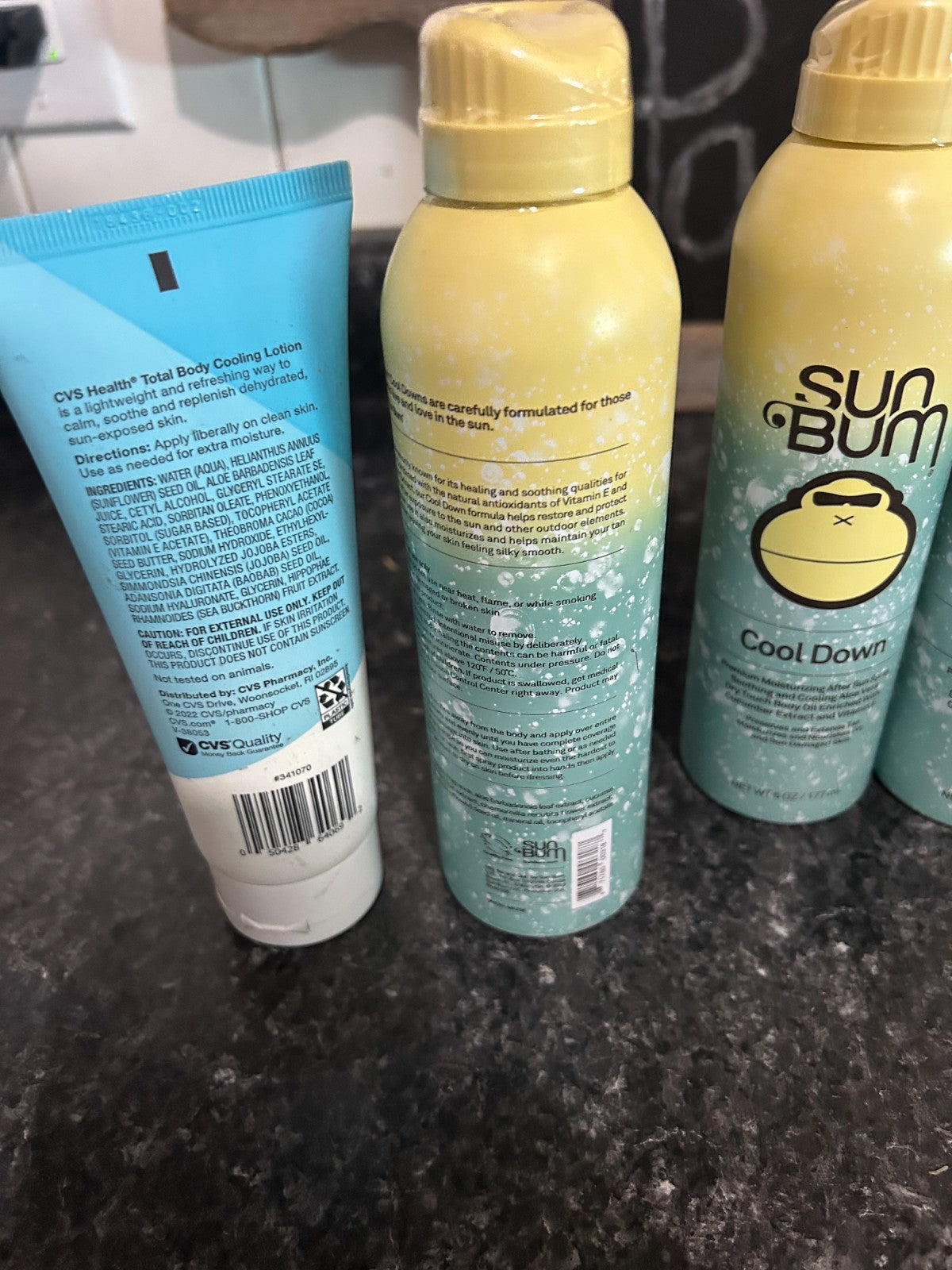 4 Pack After Sun Spray & Lotion Set - Cooling Aloe Vera Sun Care