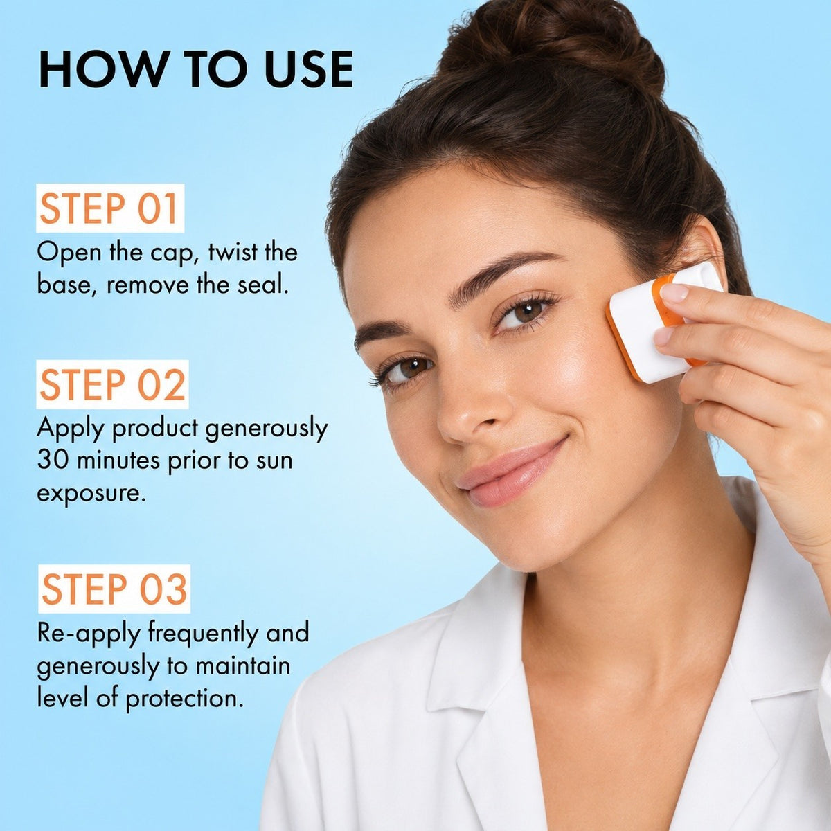 SPF50+ Sun Protection Stick - Waterproof, Fragrance-Free, 10ml