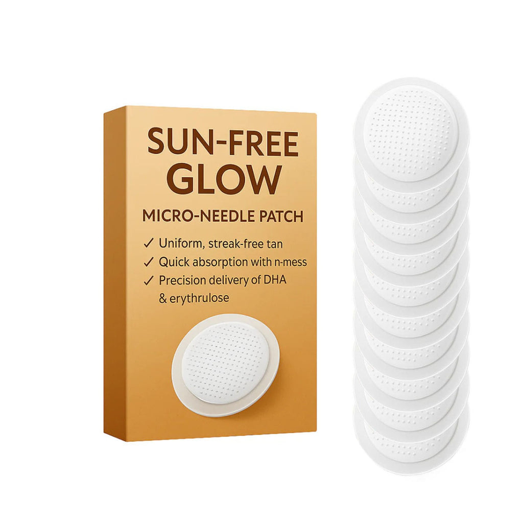 Sun-Free Glow Micro-Needle Tanning Patches for Face & Body - Streak-Free Bronzing